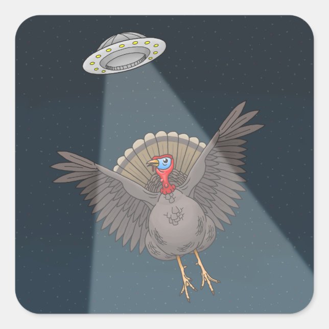 Saved By Aliens Before Thanksgiving Dinner Square Sticker (Front)