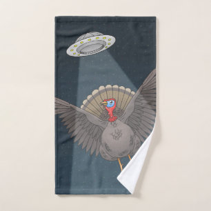 Saved By Aliens on Thanksgiving Hand Towel