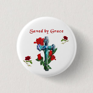 Saved by Grace 3 Cm Round Badge