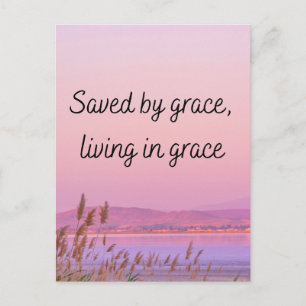 Saved by grace Bible verse christian typography  Postcard