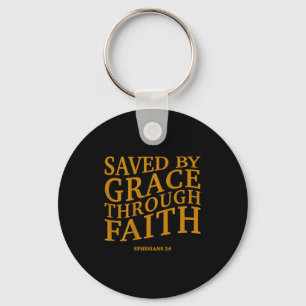 Saved By Grace Christian Jesus God Son Brother Sis Key Ring