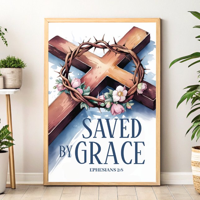 Saved By Grace Christian Wall Art Print (Creator Uploaded)
