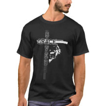 Saved by Grace Ephesians 2:8 Black T-Shirt