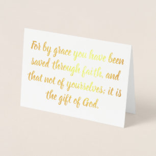Saved by Grace Ephesians Merry Christmas Foil Card