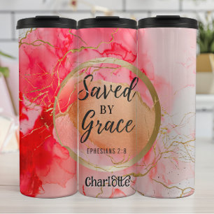 Saved By Grace Ephesians Scripture Thermal Tumbler