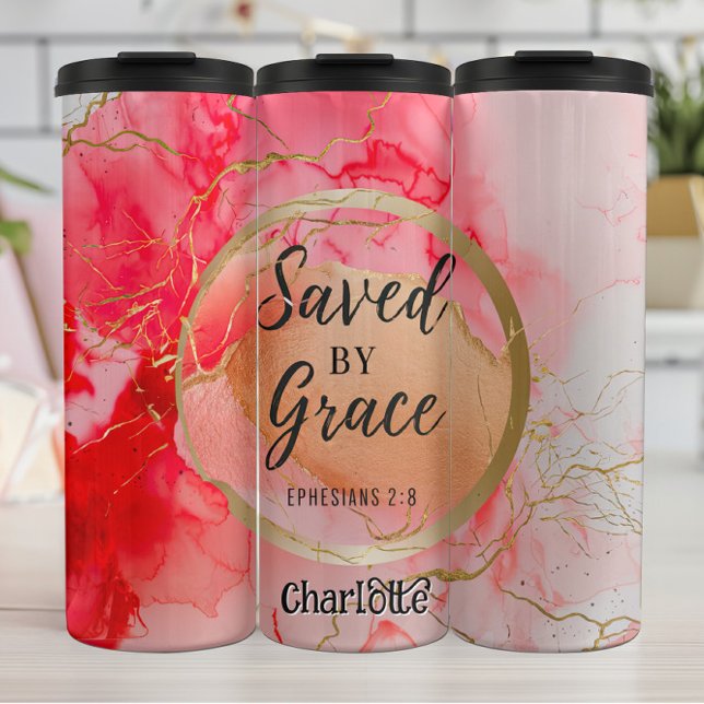 Saved By Grace Ephesians Scripture Thermal Tumbler (Creator Uploaded)