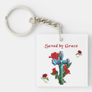 Saved By Grace Key Ring