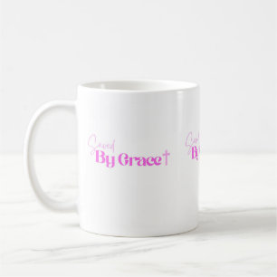 Saved By Grace Pink Bible Verse Christian Mug
