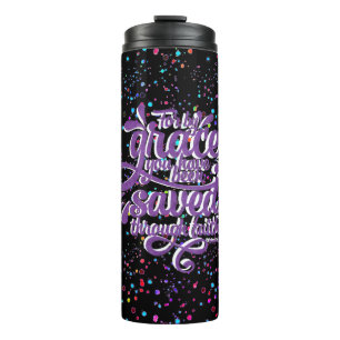 Saved by Grace purple glitter Thermal Tumbler