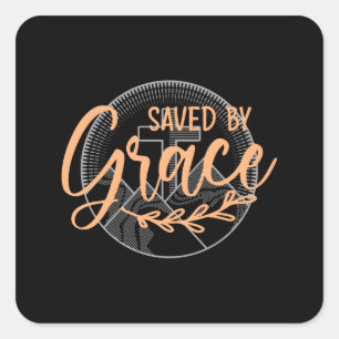 SAVED BY GRACE SQUARE STICKER