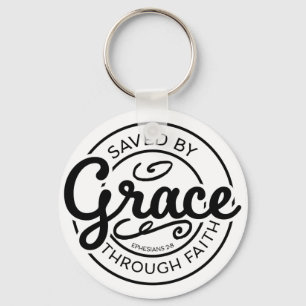 Saved By Grace Through Faith Keychain