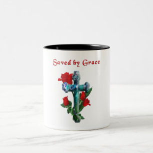 Saved by grace Two-Tone coffee mug