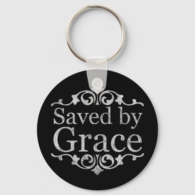 Saved By Grace Vintage Key Ring (Front)
