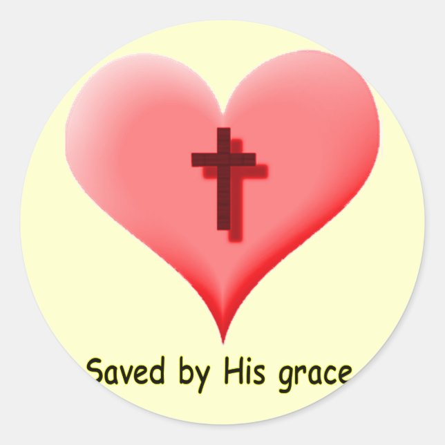 Saved by His grace.- Sticker (Front)