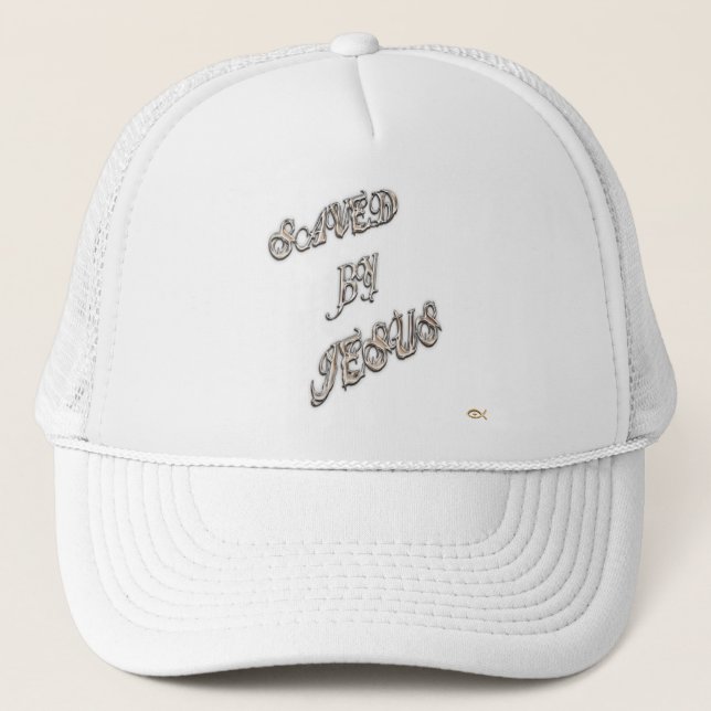 Saved By Jesus 3 Trucker Hat (Front)