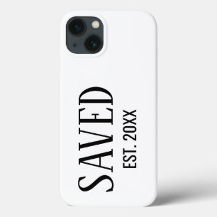Saved Est Established Black Caps Christian iPhone 13 Case