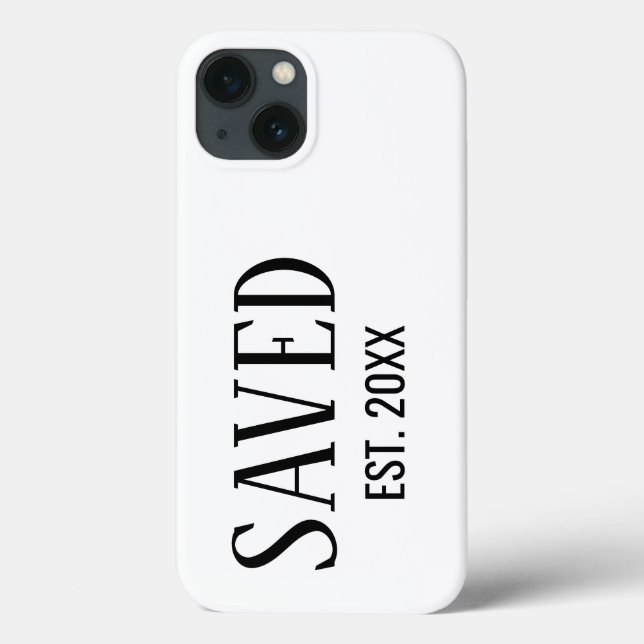 Saved Est Established Black Caps Christian Case-Mate iPhone Case (Back)