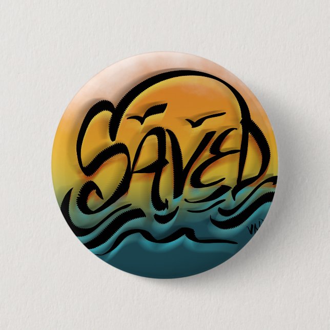 Saved Sunset Faith Street Art Airbrush Style Urban 6 Cm Round Badge (Front)