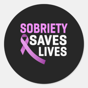 Saves Lives End Addiction Overdose Awareness Classic Round Sticker