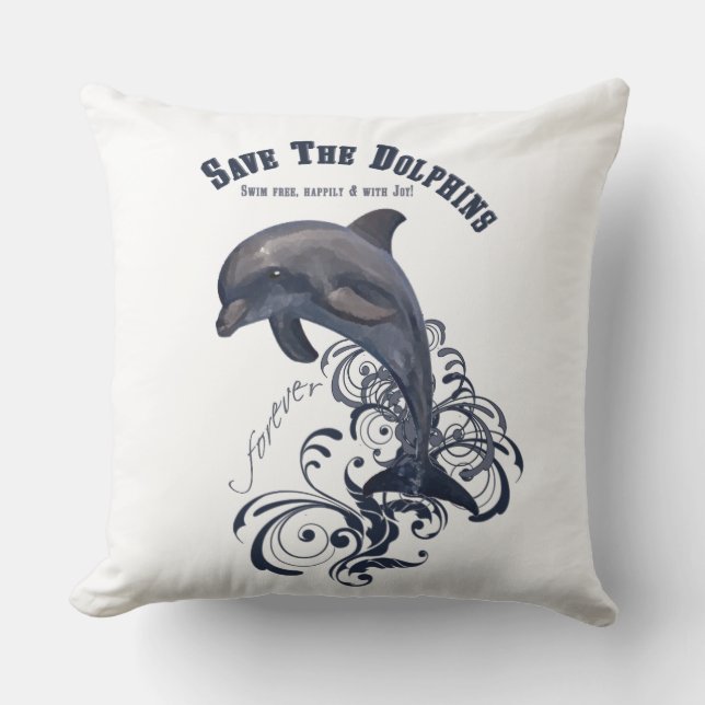 SaveTheDolphins - Pillow (Front)