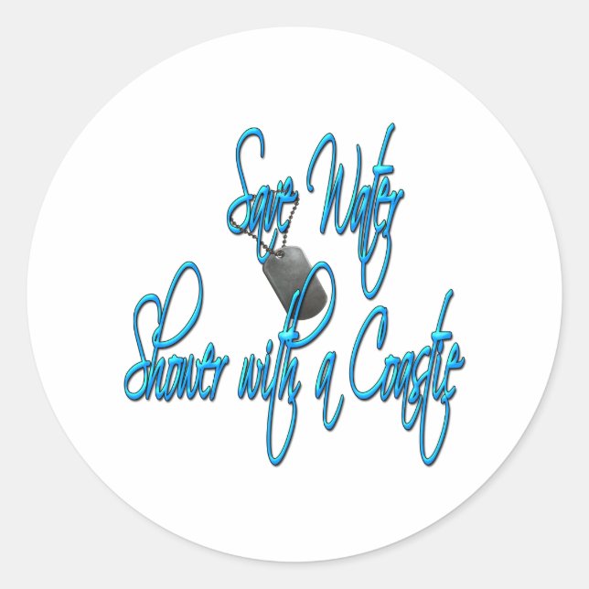 savewatercoastie2 classic round sticker (Front)