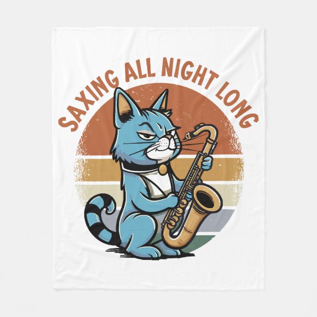 Saving All Night Long - For Saxophone players Fleece Blanket (Front)