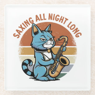 Saving All Night Long - For Saxophone players Glass Coaster