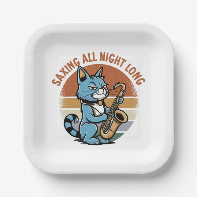 Saving All Night Long - For Saxophone players Paper Plate (Front)