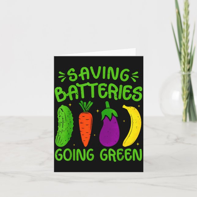 Saving Batteries Going Green Funny Inappropriate H Card (Front)