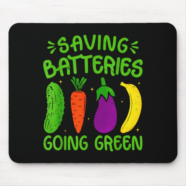 Saving Batteries Going Green Funny Inappropriate H Mouse Pad (Front)