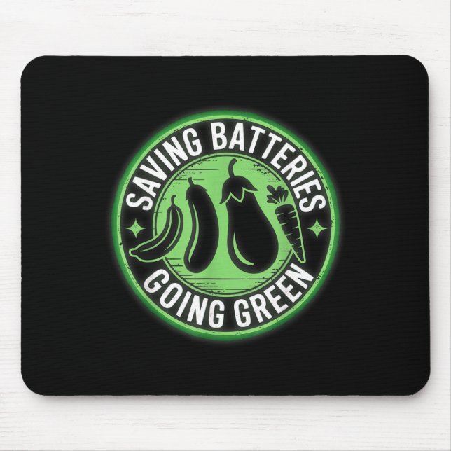 Saving Batteries Going Green Inappropriate Embarri Mouse Pad (Front)