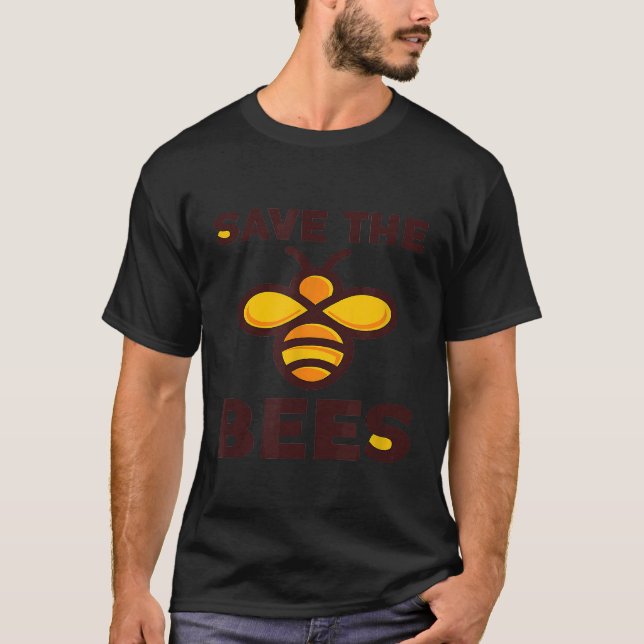 Saving Bees Beekeeper Bee Honey  Conservation Tee (Front)