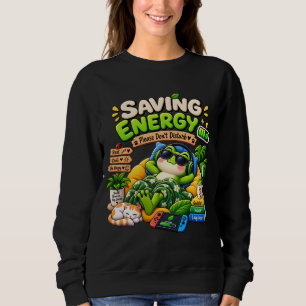 Saving Energy Frog – Funny Cosy Lazy Animal Sweatshirt
