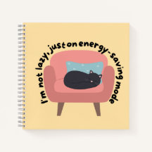 Saving Energy Mode Cat Design - Cosy & Relatable A