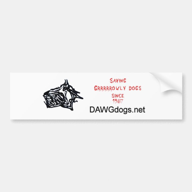 saving growly dogs bumper sticker (Front)