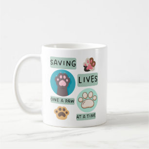 Saving Lives One Paw At A Time – Vet Animal Design Coffee Mug