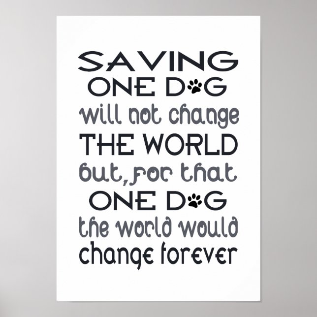Saving One Dog Poster (Front)