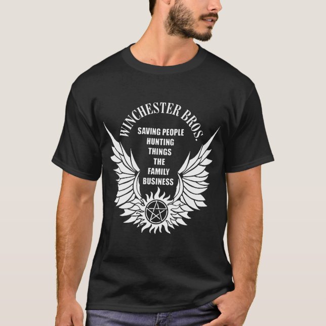 Saving people hunting things ladies supernatural w T-Shirt (Front)