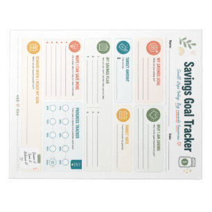  Savings Goal Tracker Notepad