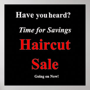 Savings Haircut Sale Poster Matte