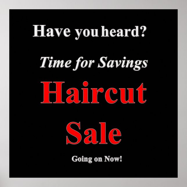 Savings Haircut Sale Poster Matte (Front)