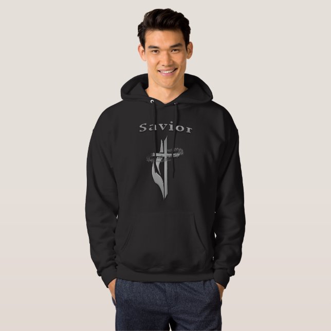 Saviour Christian cross Hoodie (Front Full)