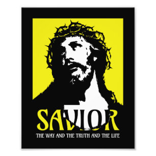 Saviour The Way The Truth and The Life Yellow Photo Print