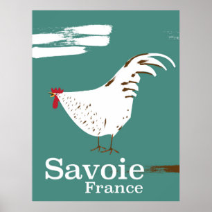 Savoie France Cockerel travel poster