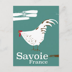 Savoie France Cockerel travel poster Postcard