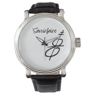 SavoirFaire  Men's Vintage Blk Leather Strap Watch