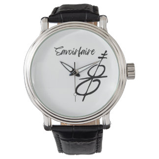 SavoirFaire  Men's Vintage Blk Leather Strap Watch