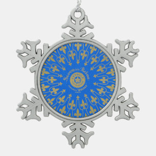 Savon de la Reine Soap Label Snowflake Pewter Christmas Ornament