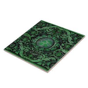 Savonnerie Carpet 1 (Green) Ceramic Tile