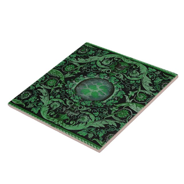 Savonnerie Carpet 1 (Green) Ceramic Tile (Side)